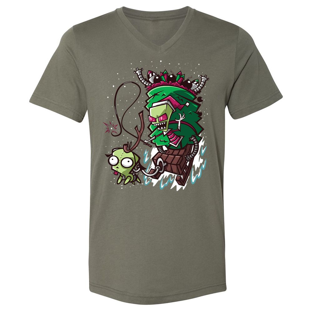 Unisex V-Neck T-Shirt - PCYQ5AK1 - Military Green - 10