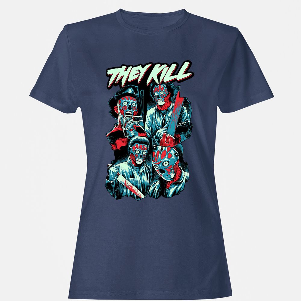 Women's T-Shirt - WJV62VCY - Navy - 10