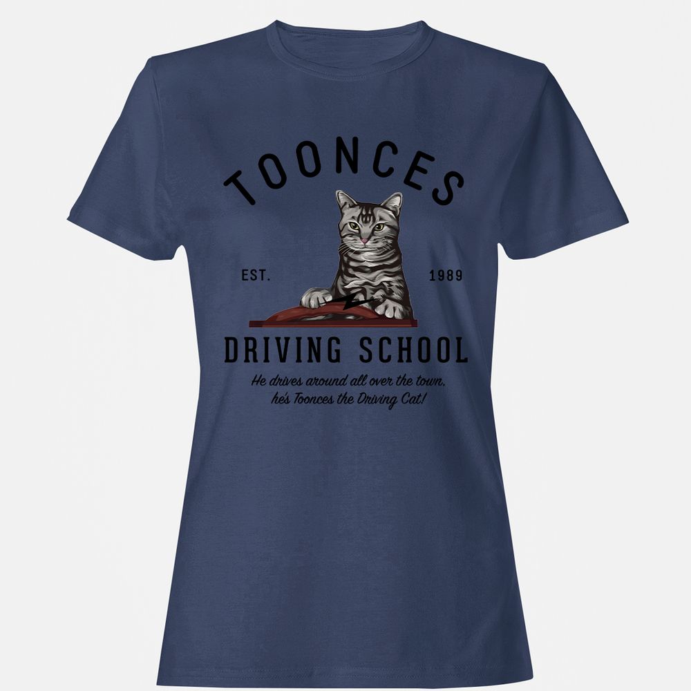 Funny Cat Driving School - Navy - 10