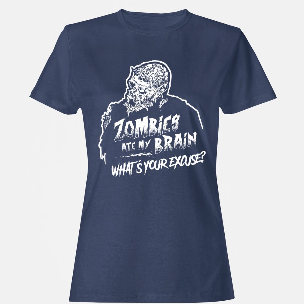 Zombies Ate My Brain - Navy - 10