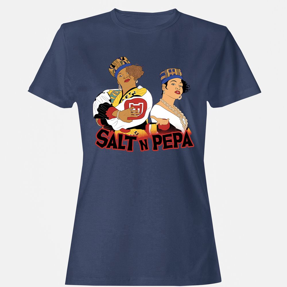 Women's T-Shirt - White - Navy - 10