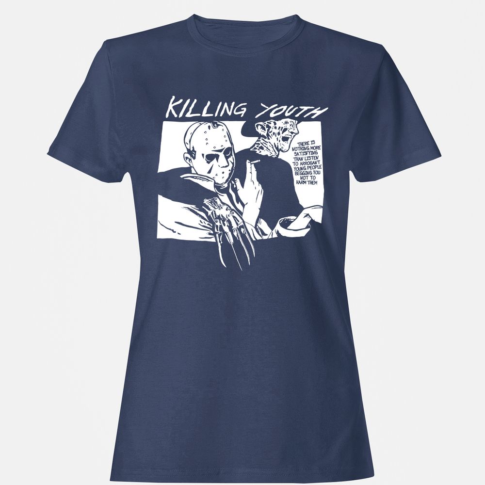 Women's T-Shirt - Q73ELZH3 - Navy - 10