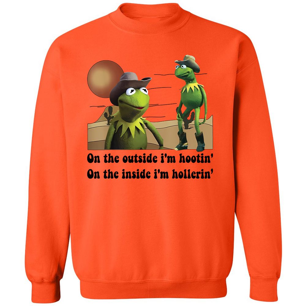 On the outside I'm hootin on the inside I'm hollerin - Orange - 10