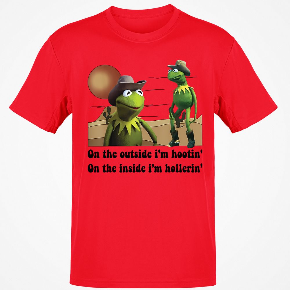 On the outside I'm hootin on the inside I'm hollerin - Red - 10