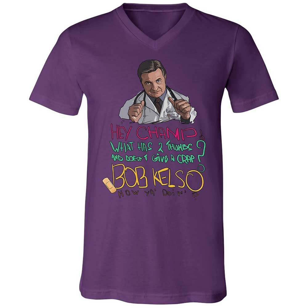 Unisex V-Neck T-Shirt - E8DT6LR6 - Team Purple - 10