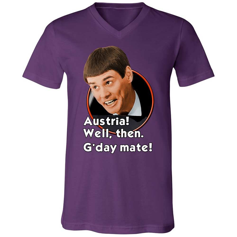 Unisex V-Neck T-Shirt - H6QKQU3V - Team Purple - 10