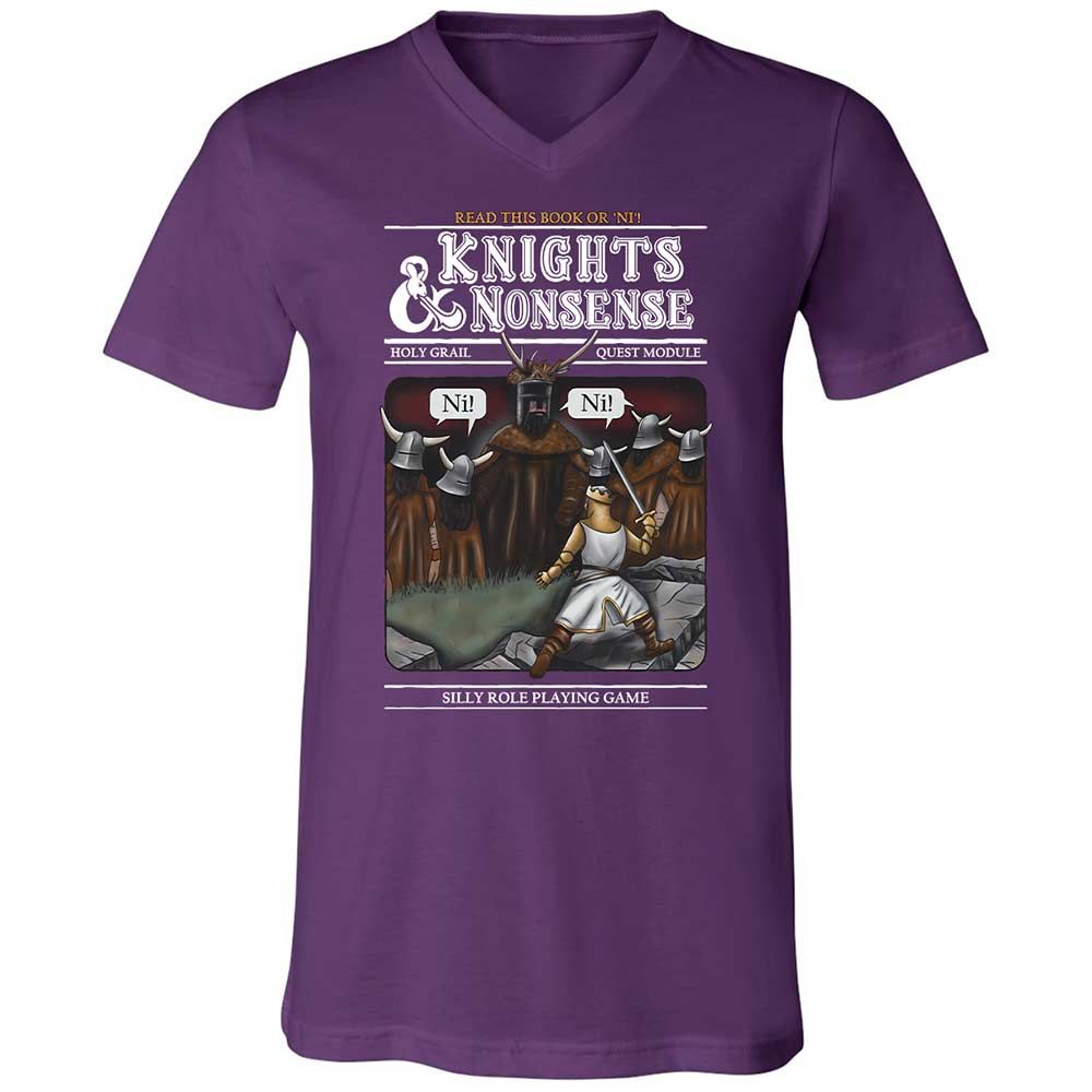 Unisex V-Neck T-Shirt - 8DRAX6KJ - Team Purple - 10