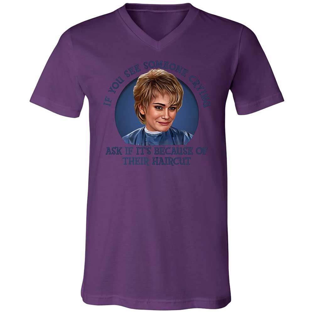 Unisex V-Neck T-Shirt - 8CP7PL58 - Team Purple - 10