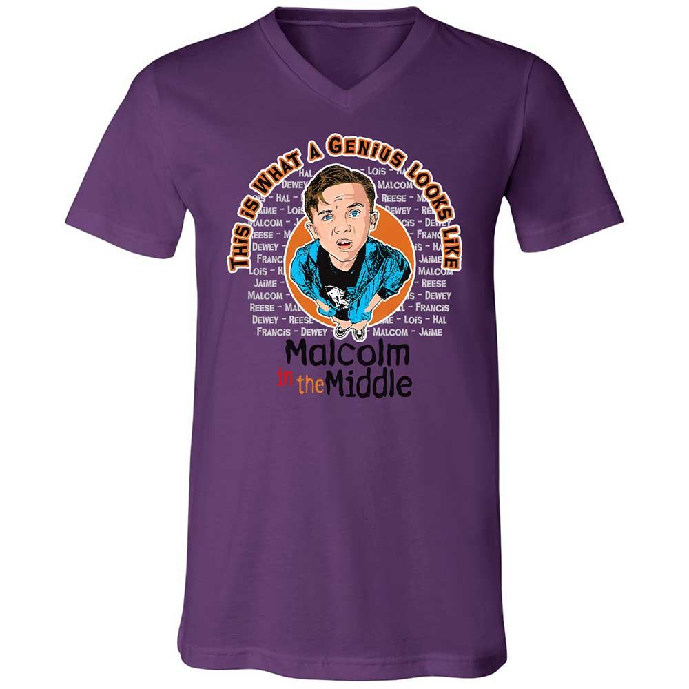 Unisex V-Neck T-Shirt - 2HJKEGH7 - Team Purple - 10