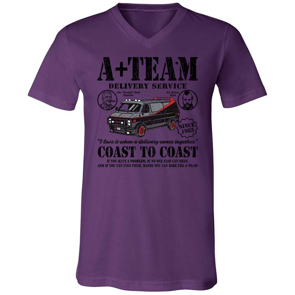 Unisex V-Neck T-Shirt - BJ6EXZZ4 - Team Purple - 10