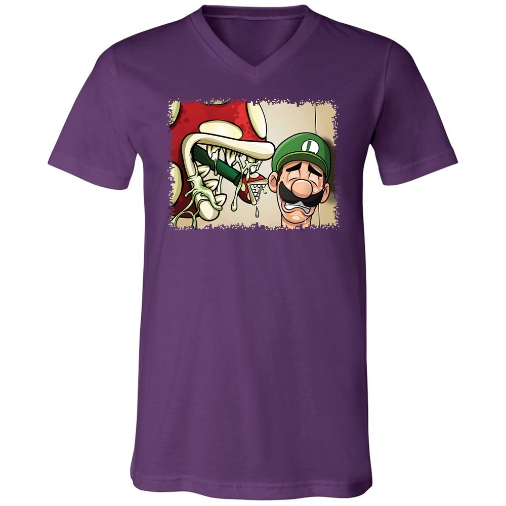 Unisex V-Neck T-Shirt - XJW8PZVB - Team Purple - 10