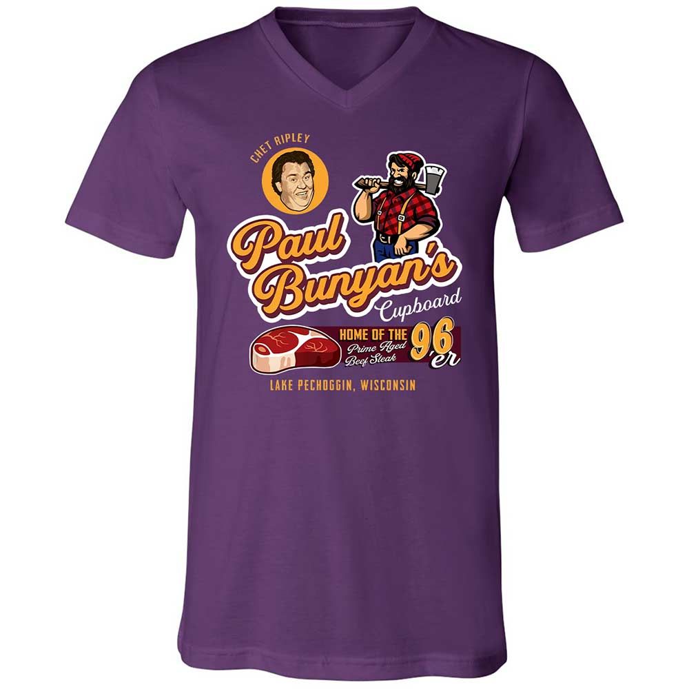 Unisex V-Neck T-Shirt - NMBQLXXF - Team Purple - 10