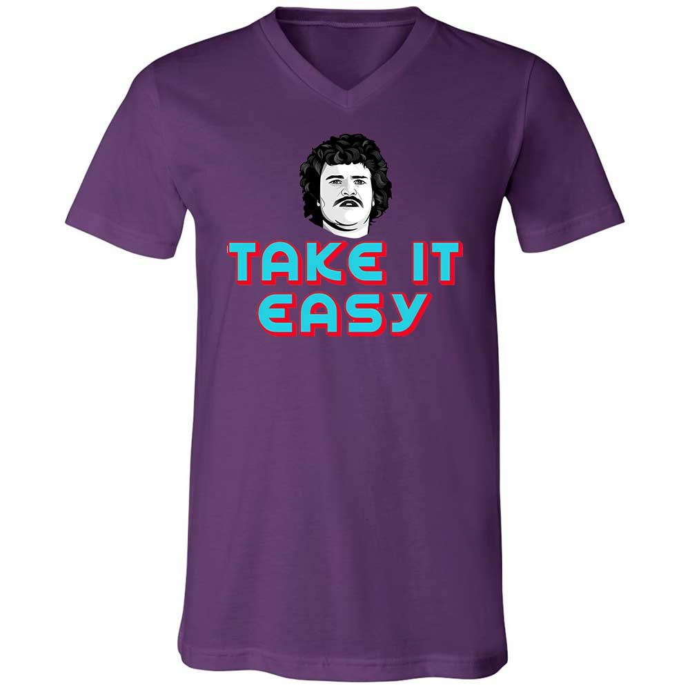 Unisex V-Neck T-Shirt - RJEEG3Y9 - Team Purple - 10