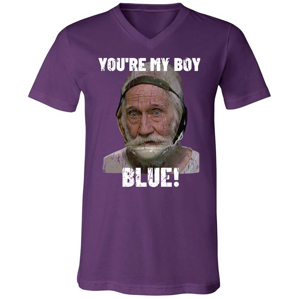 Unisex V-Neck T-Shirt - HZZF7MGV - Team Purple - 10