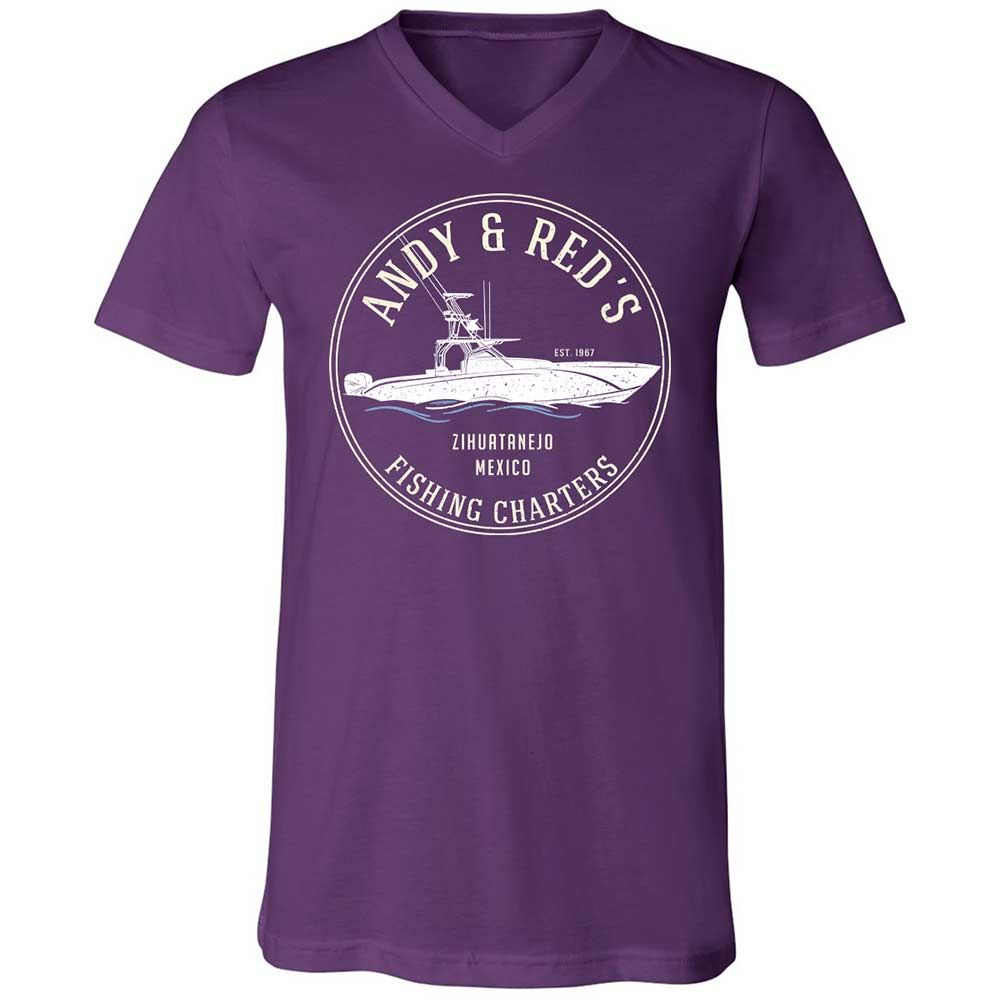 Unisex V-Neck T-Shirt - UP7ZFRMP - Team Purple - 10