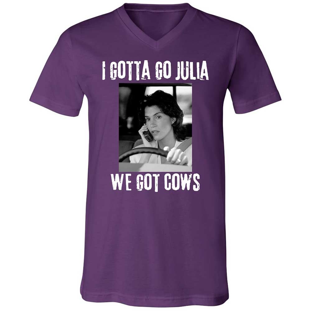 Unisex V-Neck T-Shirt - FUJ8YD6Q - Team Purple - 10