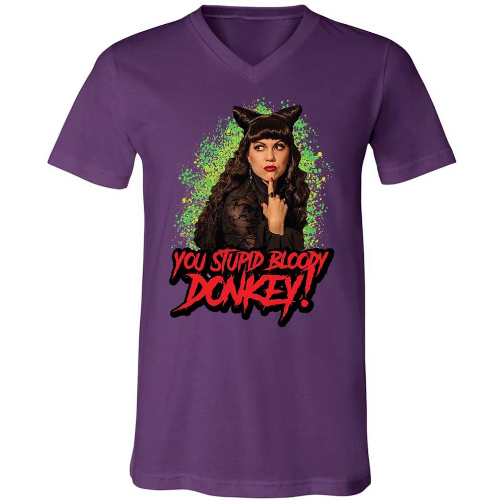 Unisex V-Neck T-Shirt - HX5DU2ZS - Team Purple - 10