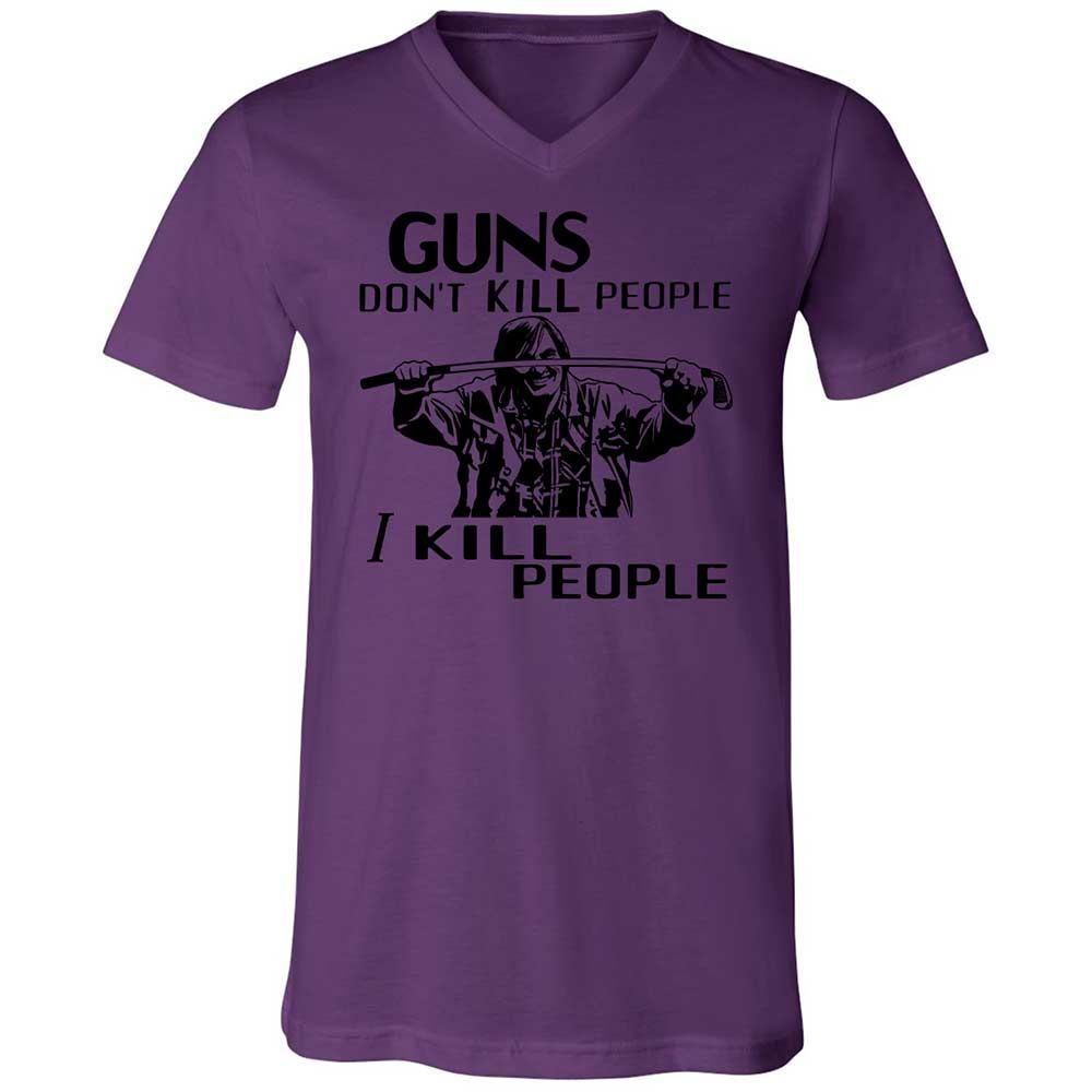 Unisex V-Neck T-Shirt - F37QJMZP - Team Purple - 10
