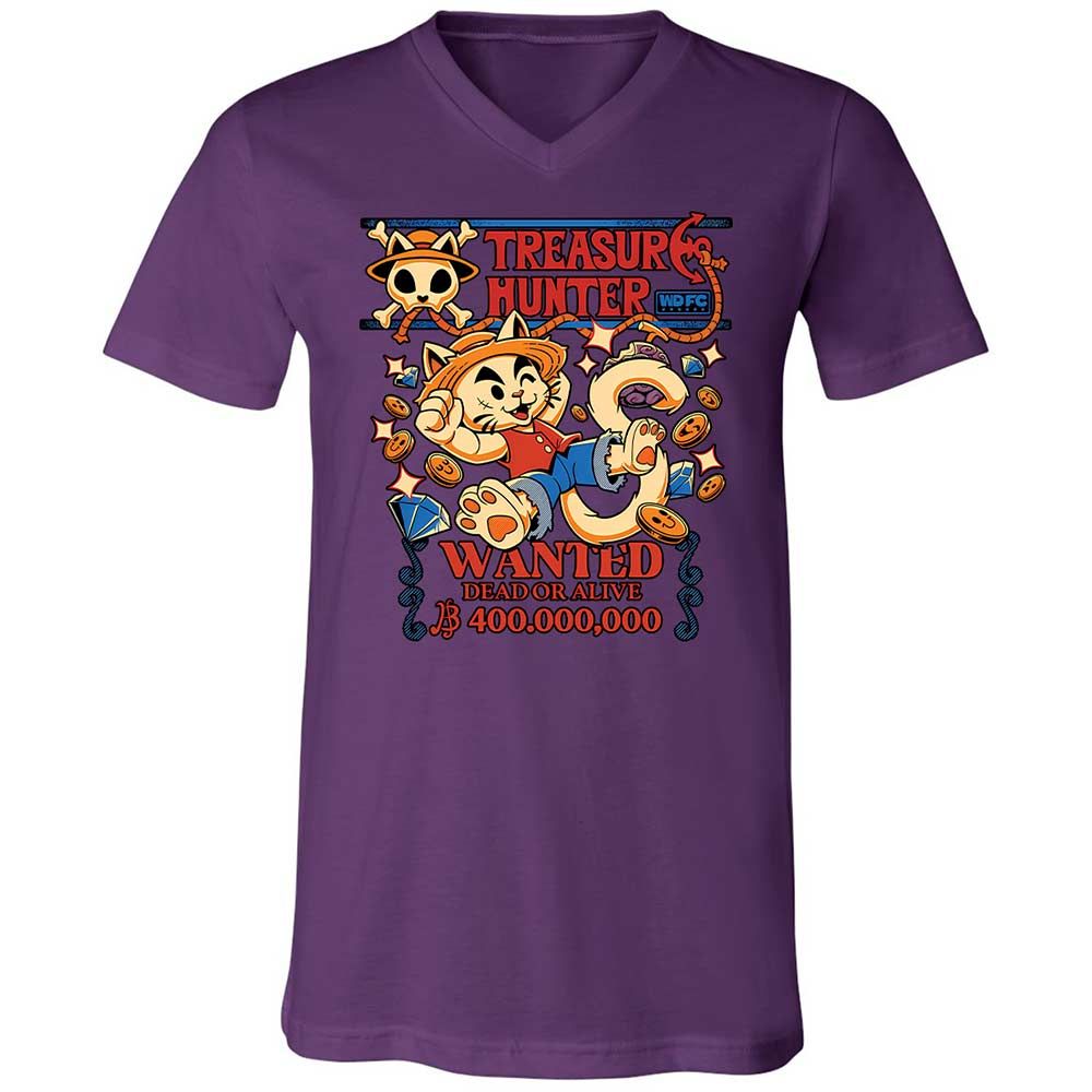 Unisex V-Neck T-Shirt - URXZNLMV - Team Purple - 10