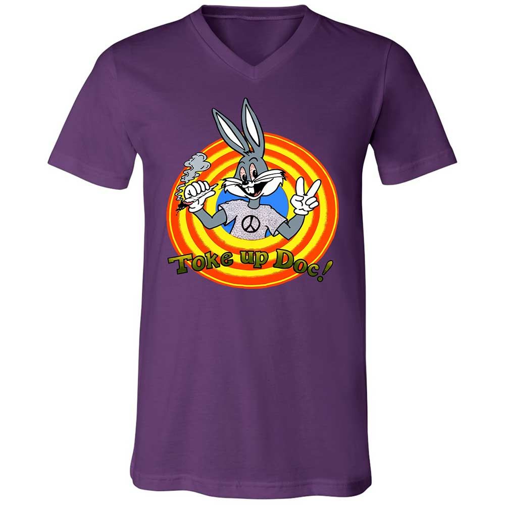 Unisex V-Neck T-Shirt - 3EPG2YFU - Team Purple - 10
