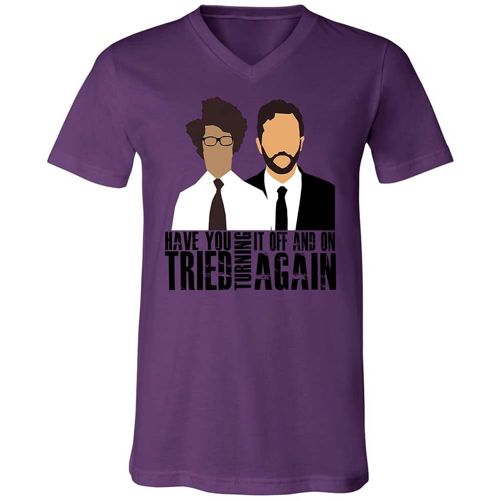 Unisex V-Neck T-Shirt - M9MSFYEY - Team Purple - 10