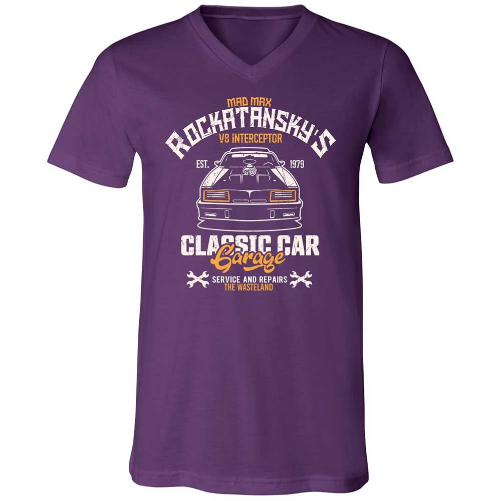 Unisex V-Neck T-Shirt - RN6ZEVTQ - Team Purple - 10