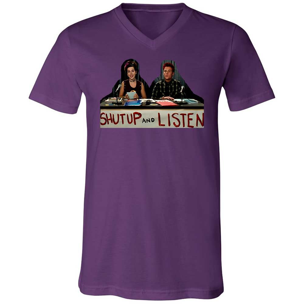 Unisex V-Neck T-Shirt - E4R5B8YE - Team Purple - 10