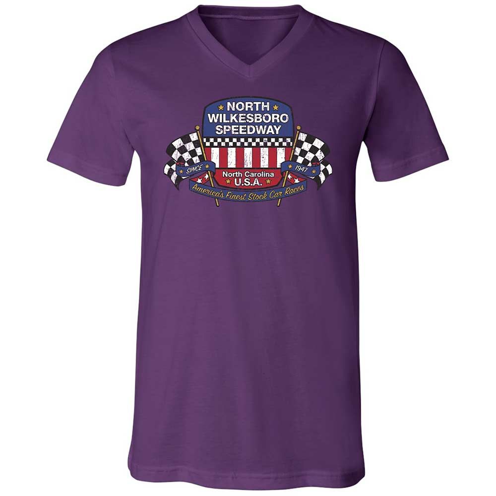 Unisex V-Neck T-Shirt - 8GCRQ53Y - Team Purple - 10