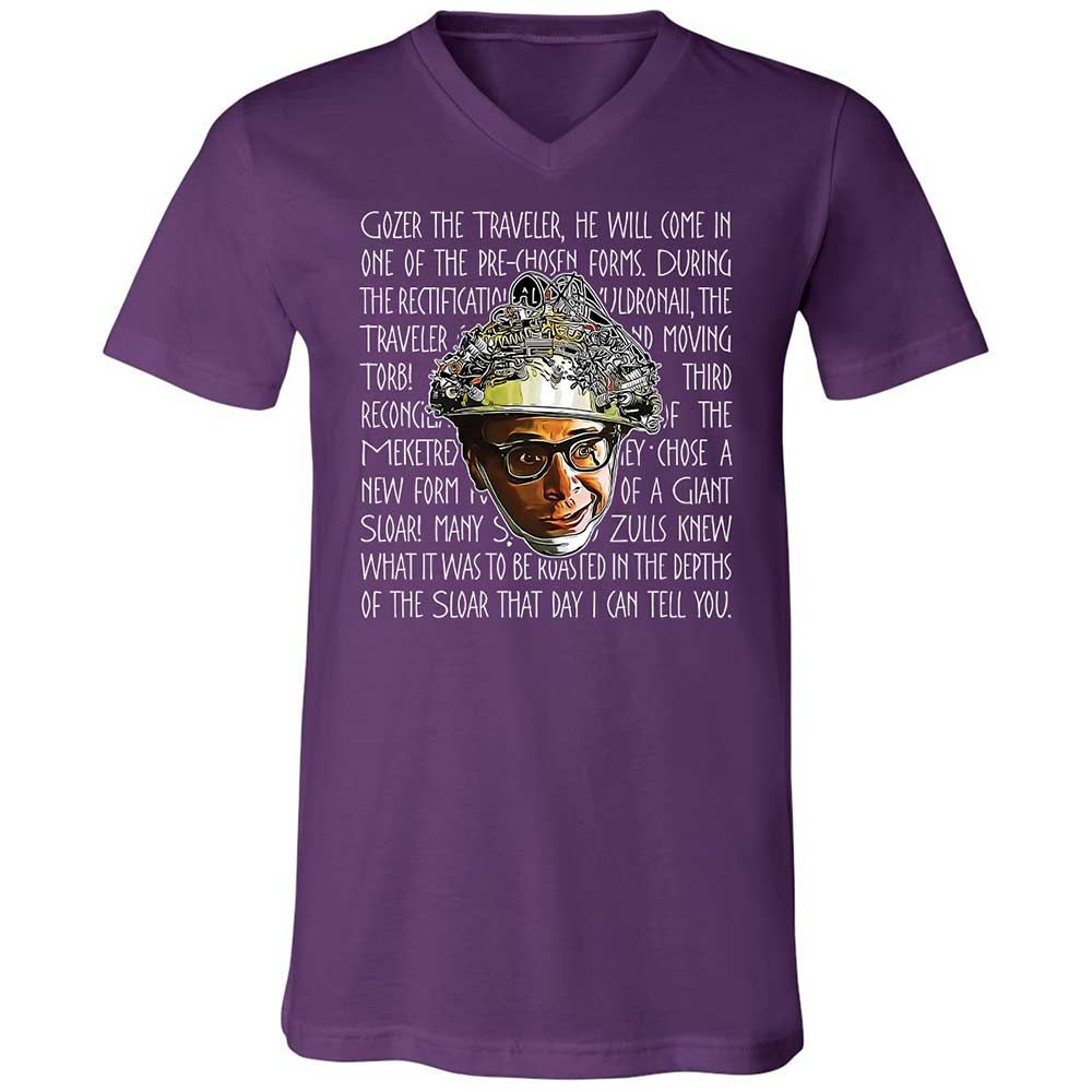 Unisex V-Neck T-Shirt - W1X6DM6J - Team Purple - 10