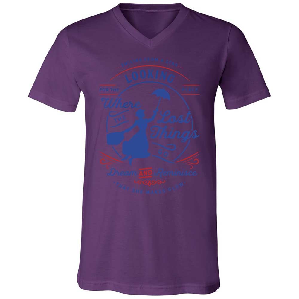 Unisex V-Neck T-Shirt - JJDKJW57 - Team Purple - 10