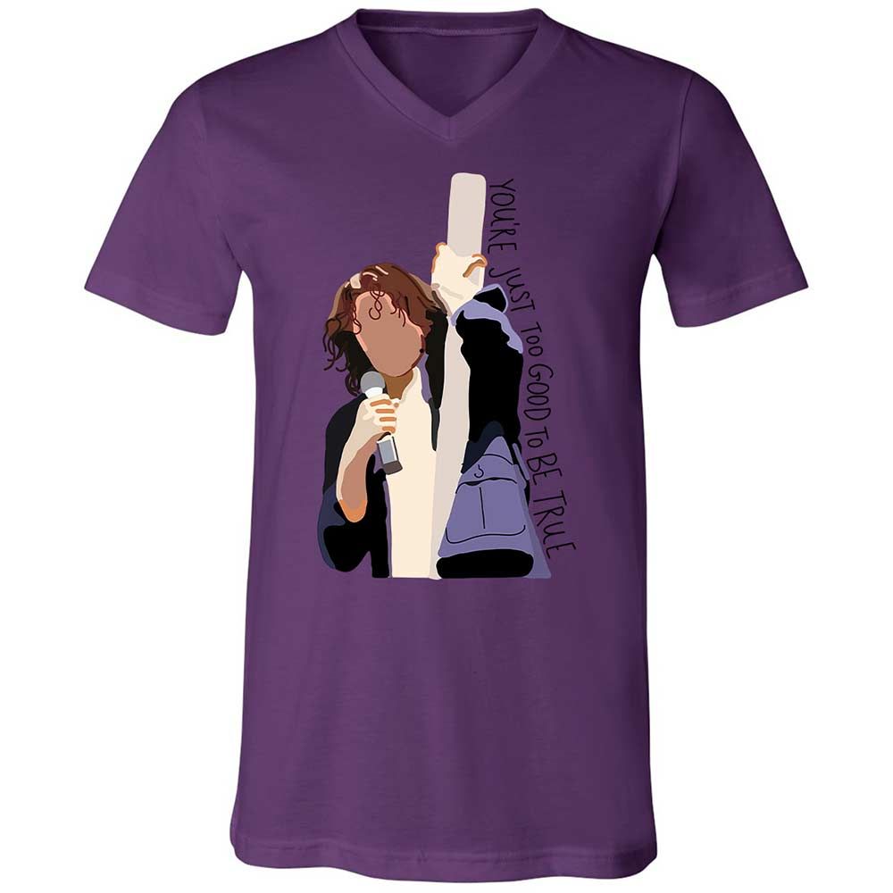 Unisex V-Neck T-Shirt - G9K2V2PQ - Team Purple - 10