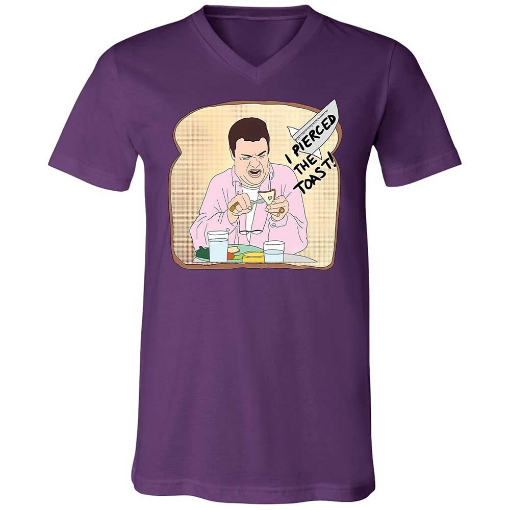 Unisex V-Neck T-Shirt - BRLLBDFF - Team Purple - 10