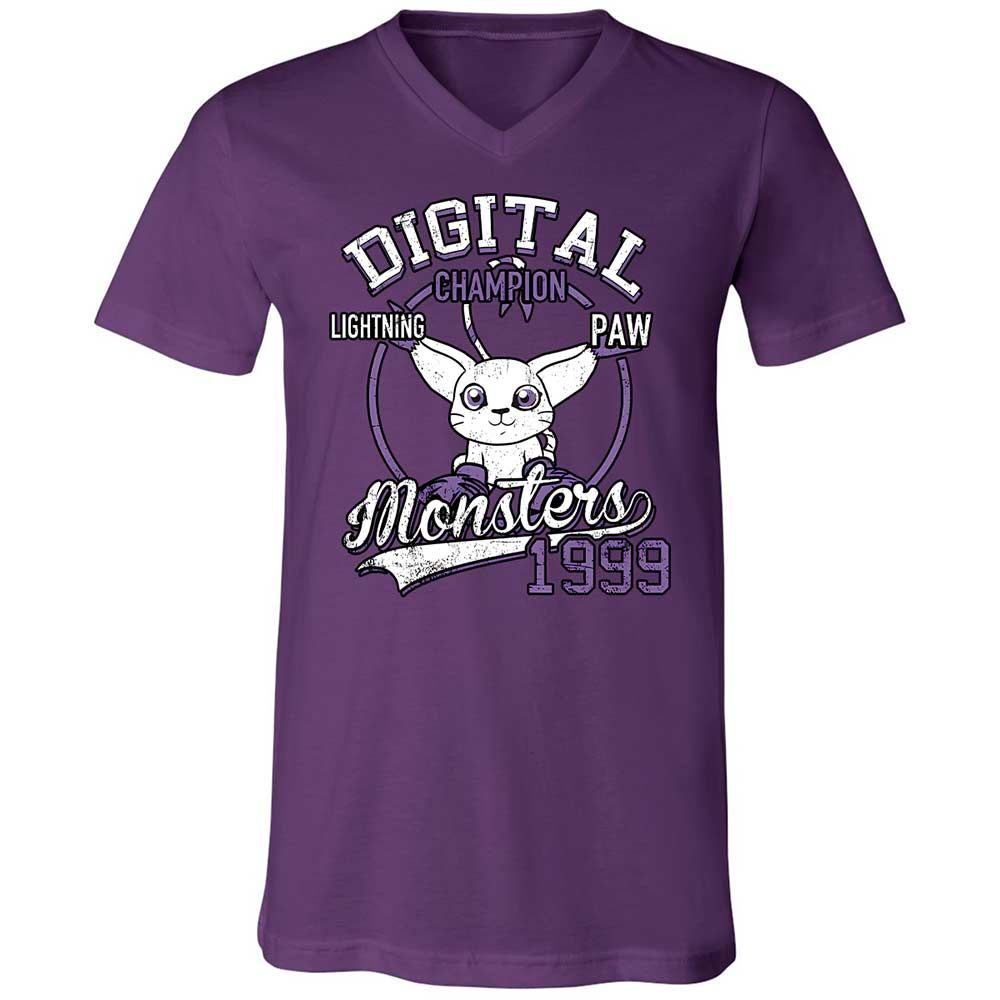 Unisex V-Neck T-Shirt - PQGXRYLZ - Team Purple - 10