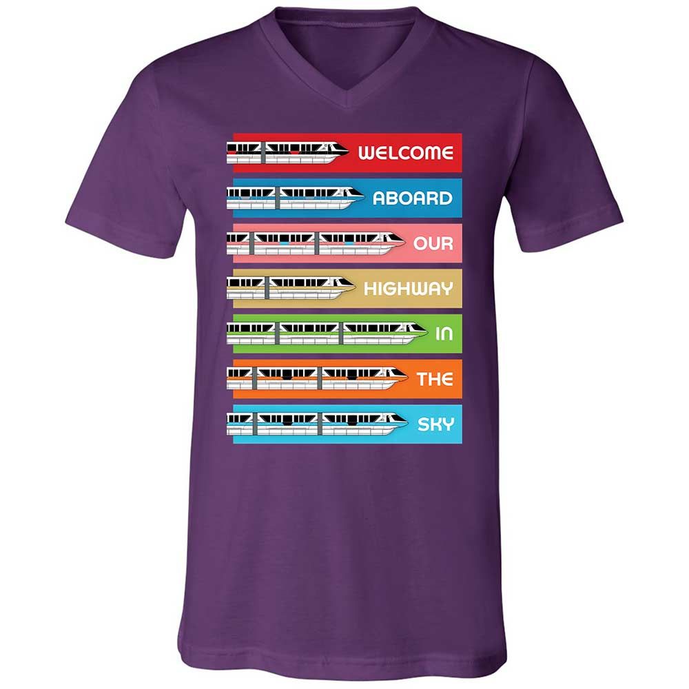 Unisex V-Neck T-Shirt - Black - Team Purple - 10