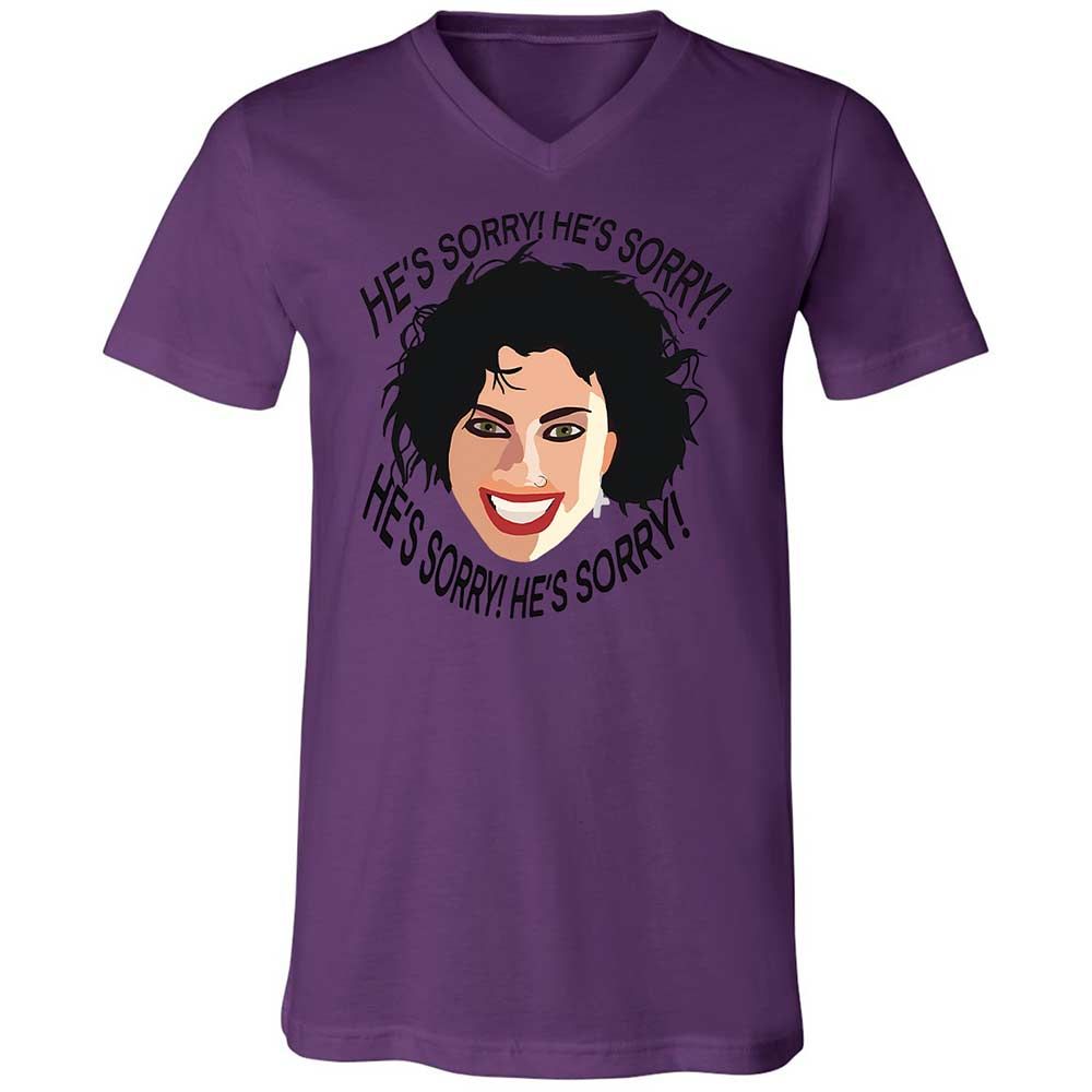 Unisex V-Neck T-Shirt - YQPNK5FU - Team Purple - 10