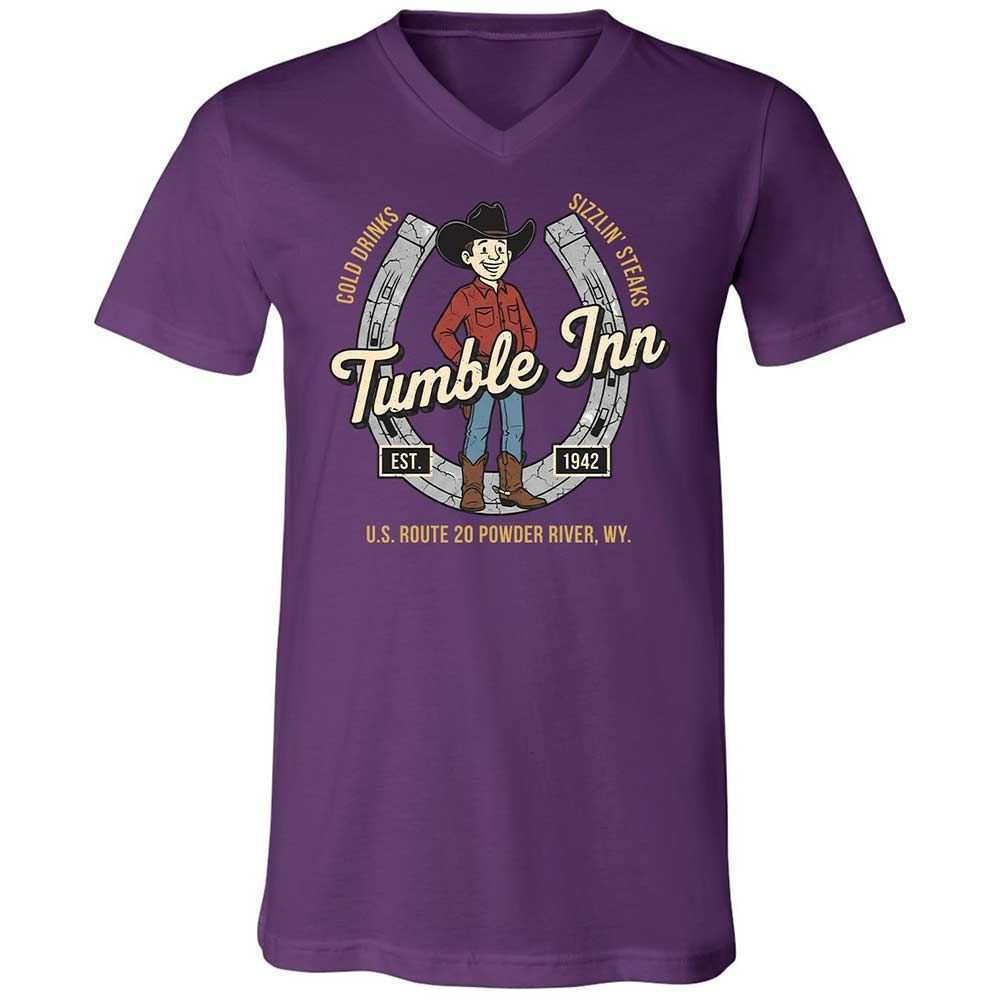 Unisex V-Neck T-Shirt - 65EF5G7D - Team Purple - 10
