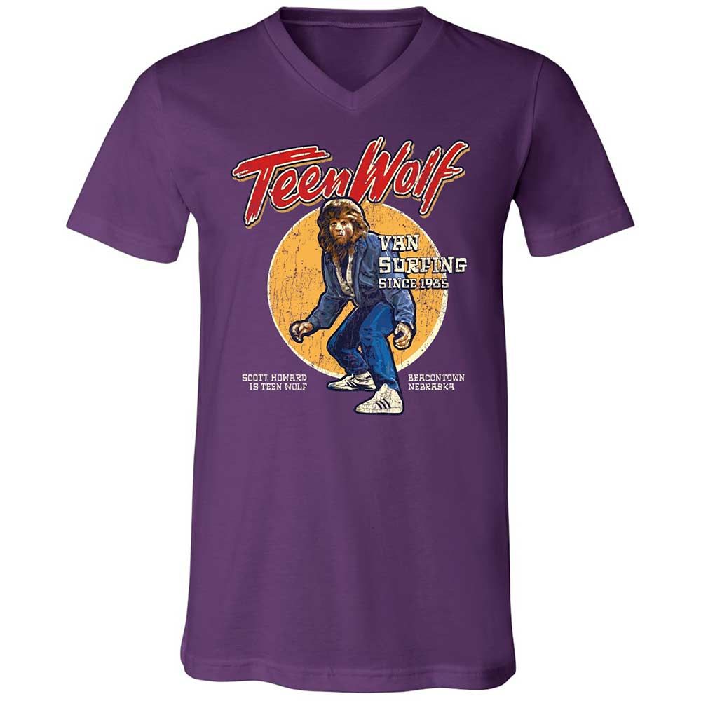 Unisex V-Neck T-Shirt - R9XFT5J6 - Team Purple - 10