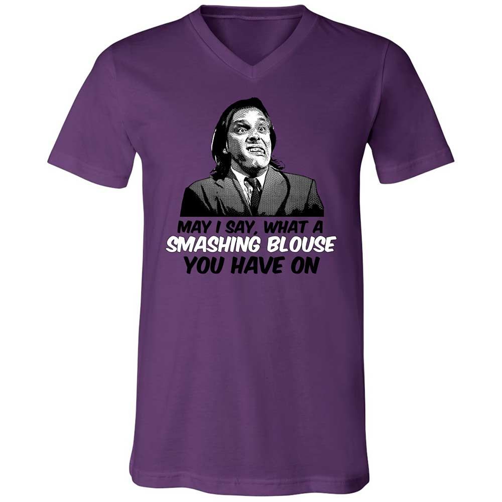 Unisex V-Neck T-Shirt - 1C83F6LN - Team Purple - 10