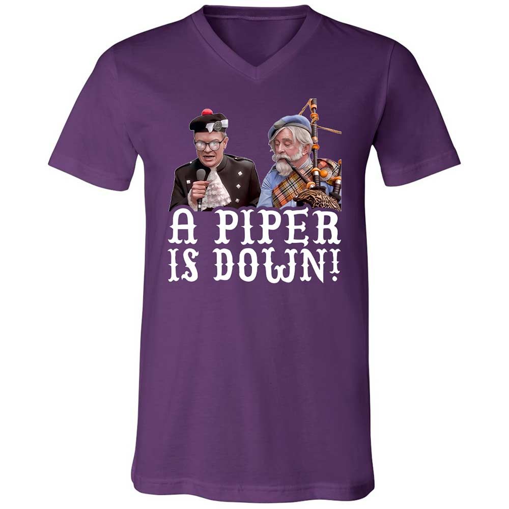 Unisex V-Neck T-Shirt - DAH4F6GJ - Team Purple - 10