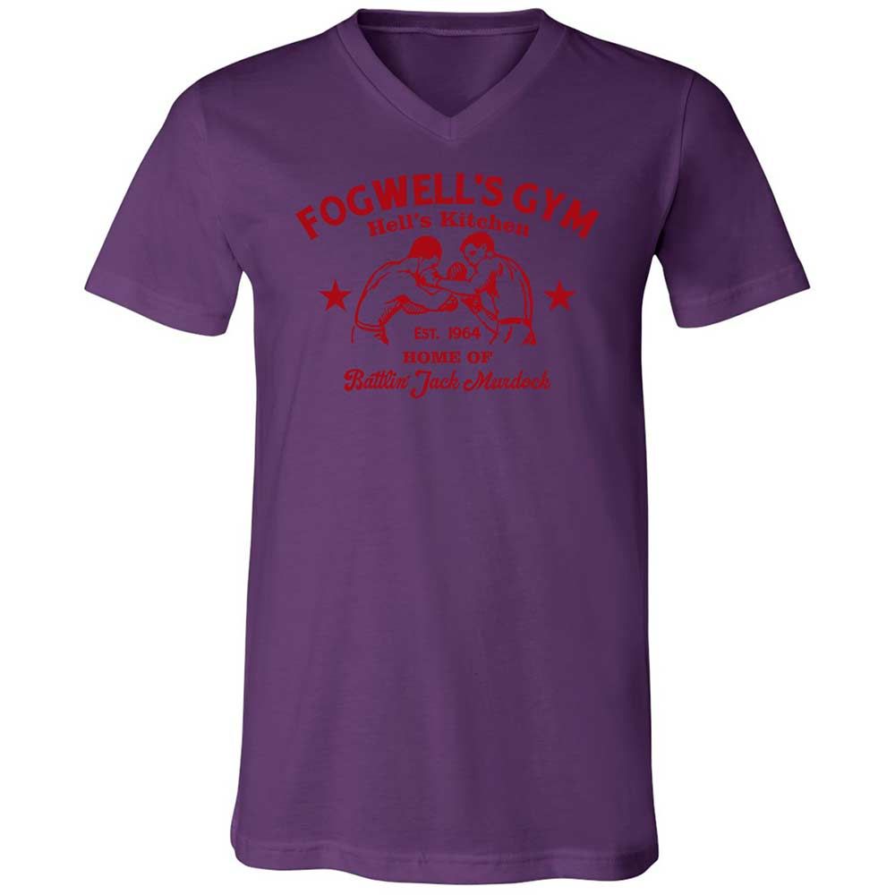 Unisex V-Neck T-Shirt - F72RK7BQ - Team Purple - 10