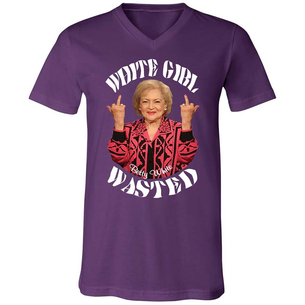 Unisex V-Neck T-Shirt - 5QLRSHA9 - Team Purple - 10