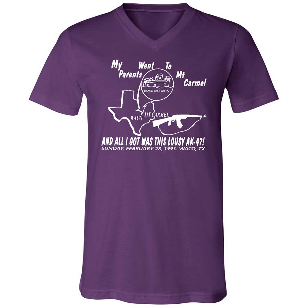 Unisex V-Neck T-Shirt - GNMLJTWC - Team Purple - 10