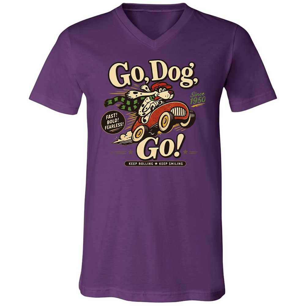 Unisex V-Neck T-Shirt - L5GDX3KP - Team Purple - 10