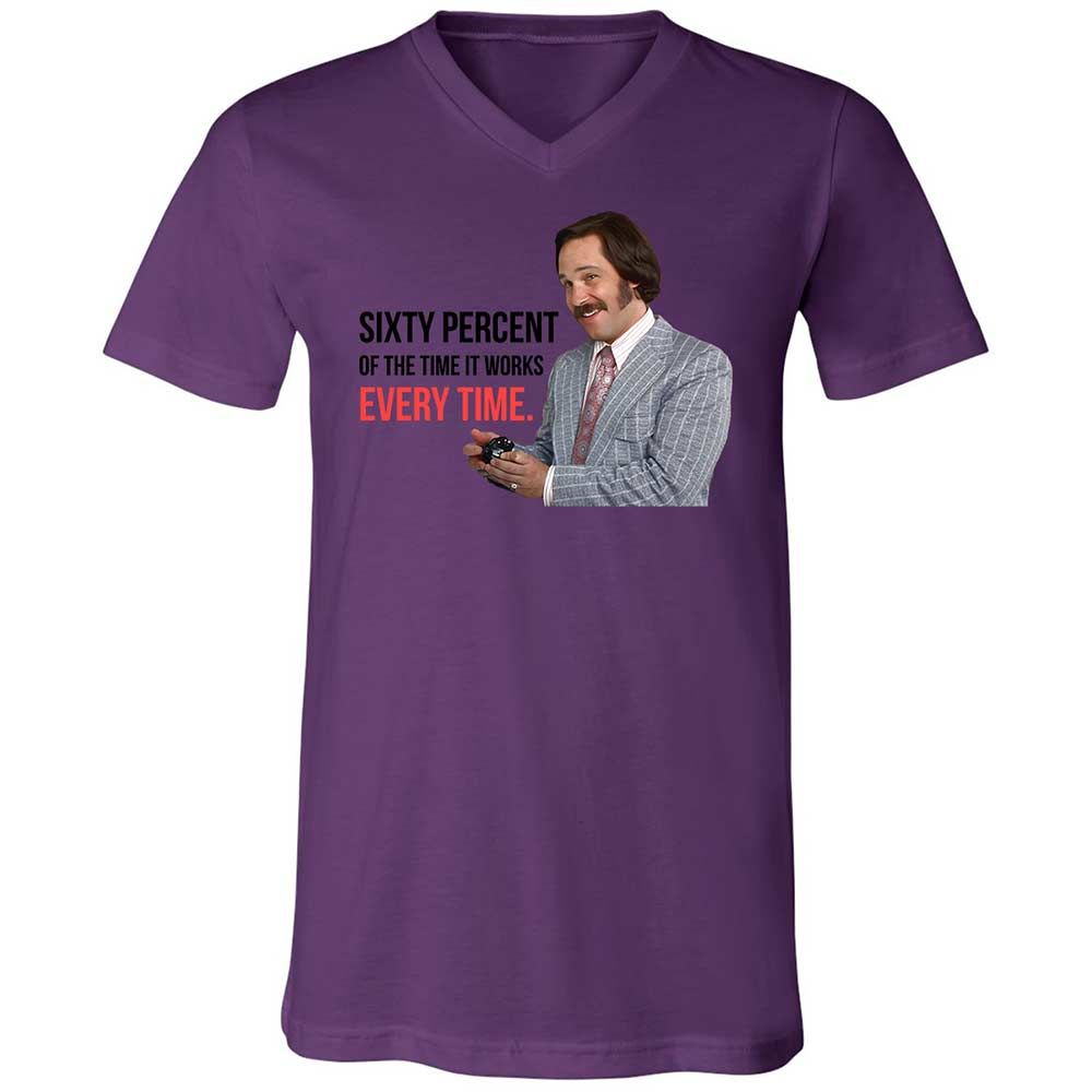 Unisex V-Neck T-Shirt - A7YVUSJG - Team Purple - 10