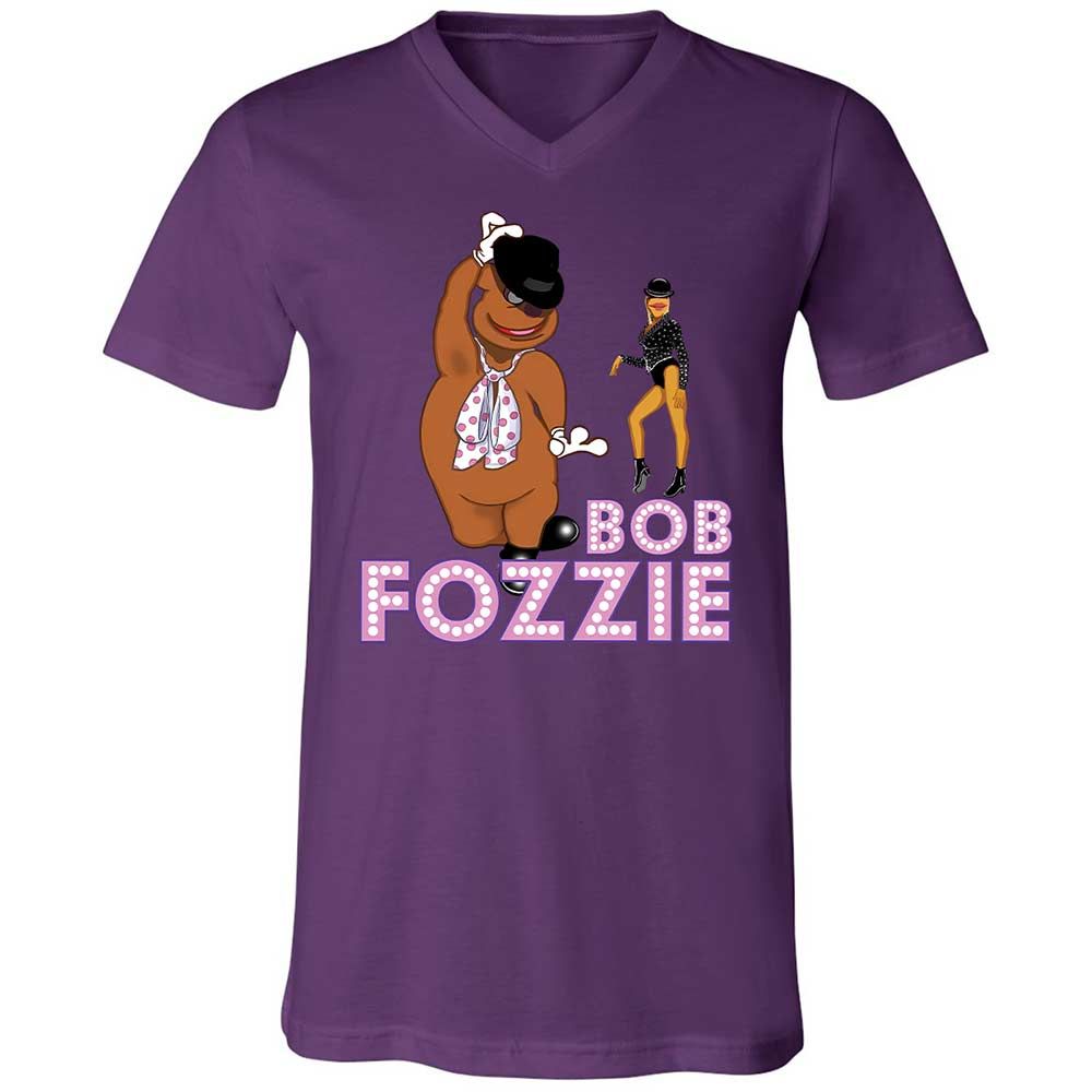 Unisex V-Neck T-Shirt - HTB5Q8WH - Team Purple - 10