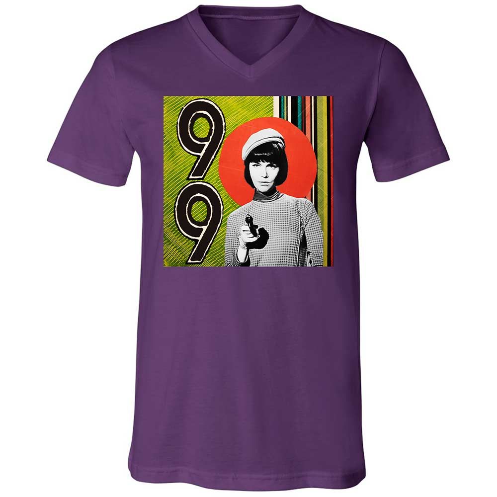 Unisex V-Neck T-Shirt - 4BJL6VHZ - Team Purple - 10