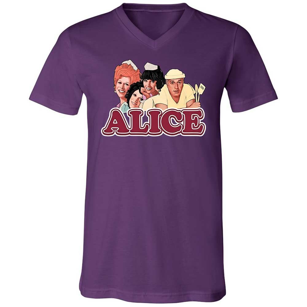 Unisex V-Neck T-Shirt - 3WGYFJZS - Team Purple - 10