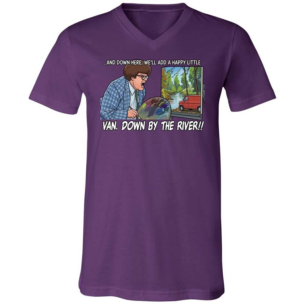 Unisex V-Neck T-Shirt - H3XCQJWC - Team Purple - 10