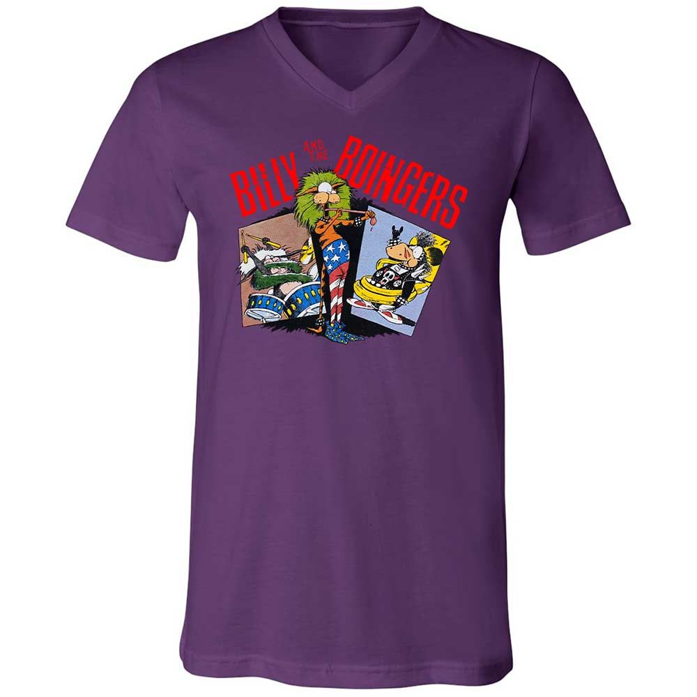 Unisex V-Neck T-Shirt - QX2GADAT - Team Purple - 10