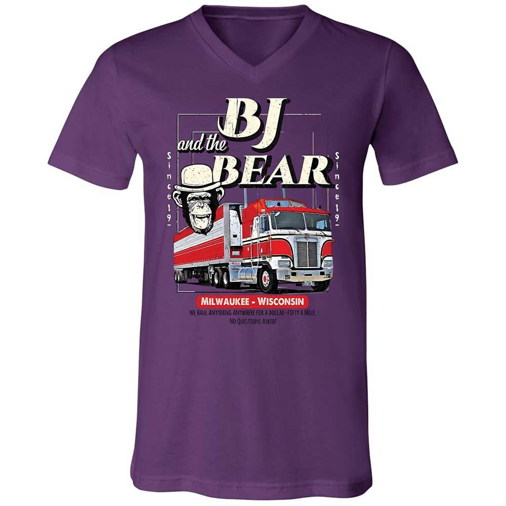 Unisex V-Neck T-Shirt - LN5B1AVM - Team Purple - 10